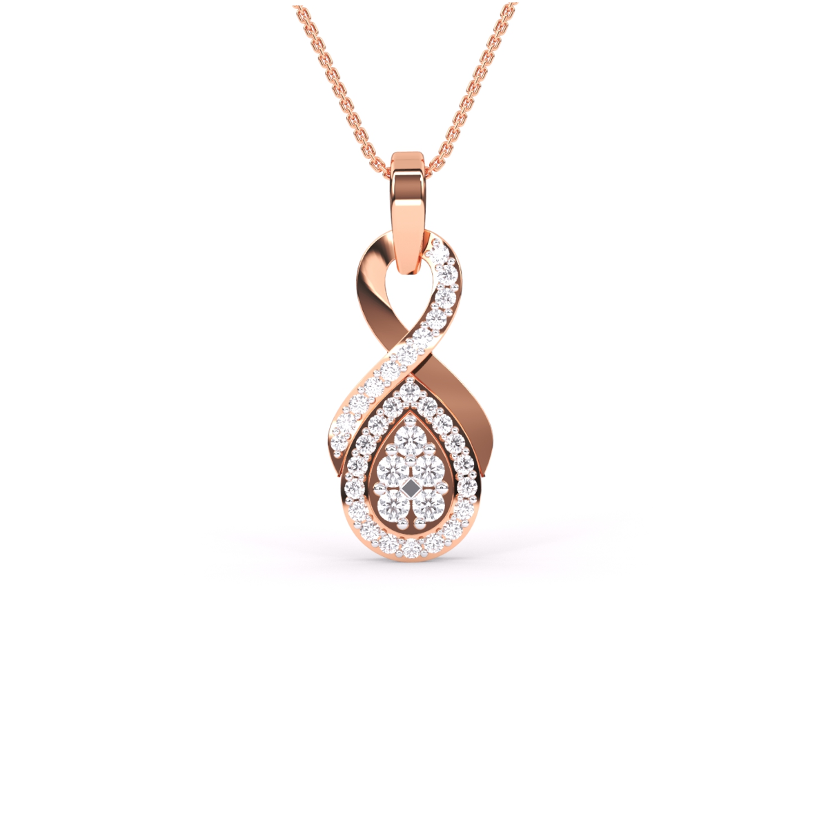 Pear Infinity Style Diamond Pendant